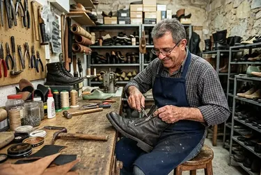 Sapateiro consertando zíper de bota em Jandira.